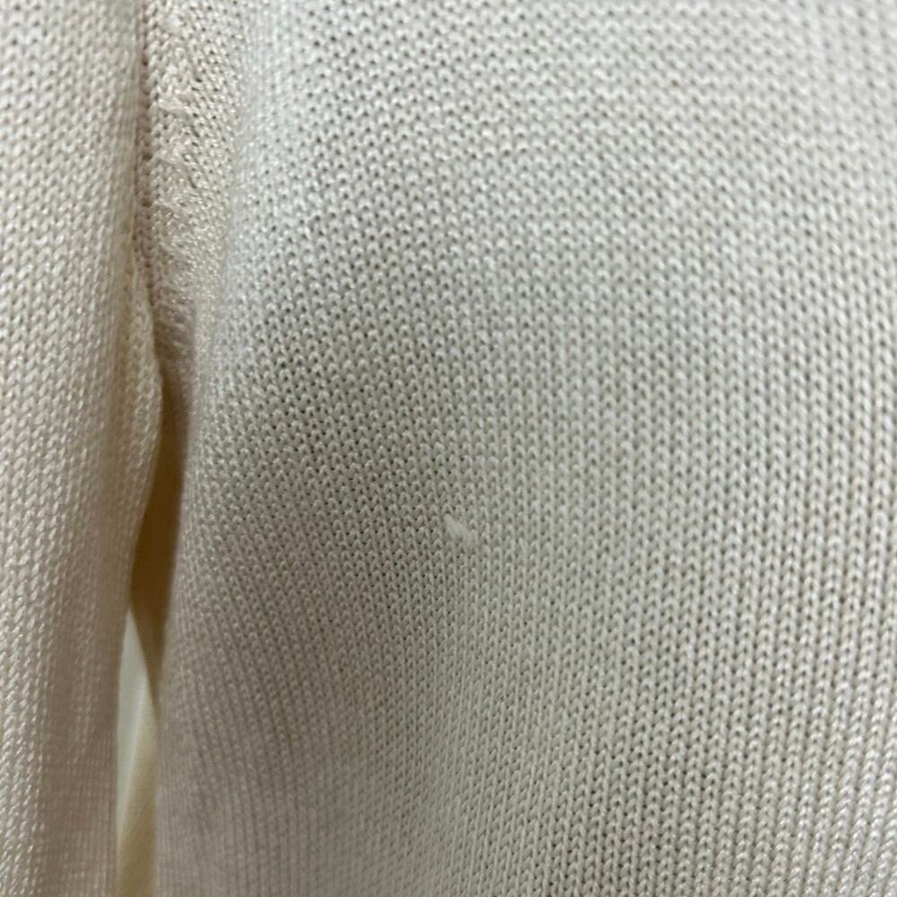 Djerf Avenue Contrast V Neck Cardigan XXS XS Cream Beige Cotton Button Italy - Picture 7 of 7